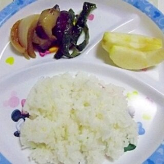 幼児プレート◎なすと玉ねぎの甘辛炒め